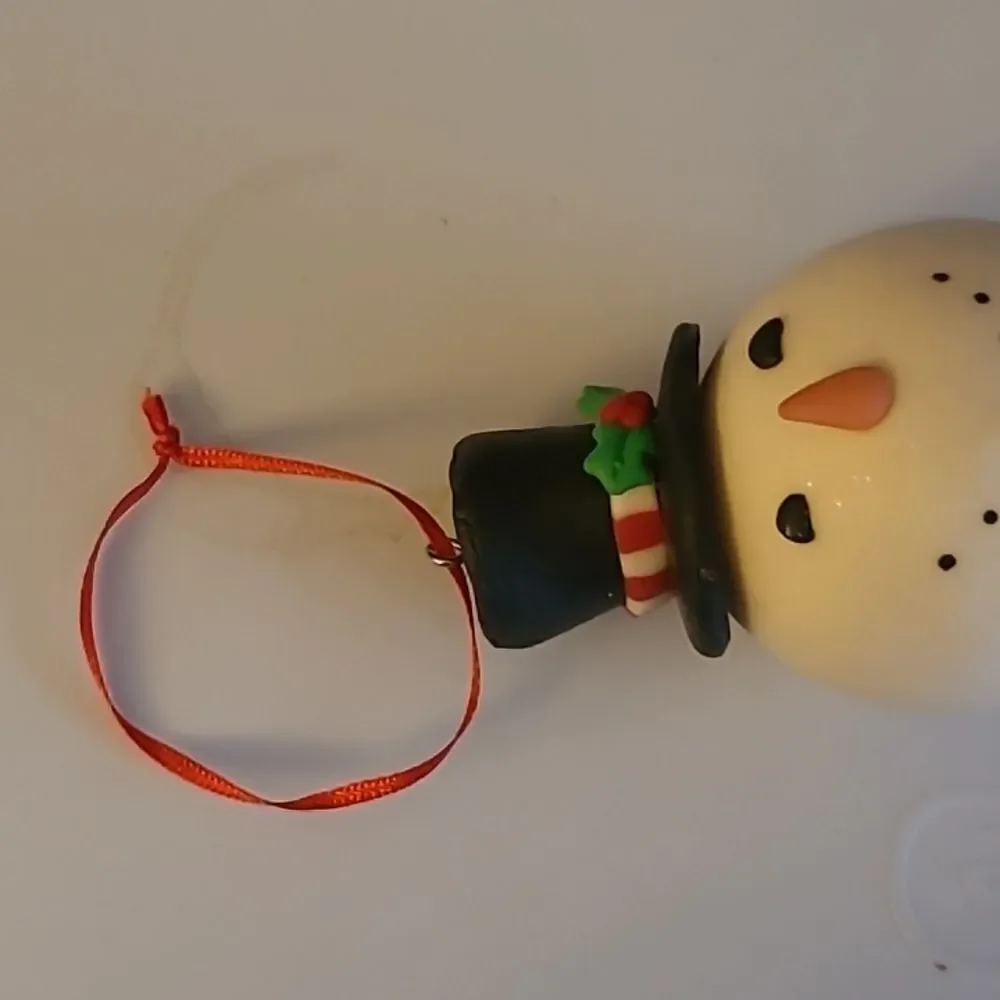 Festive Snowman Ornament with Black Hat